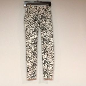 J brand gray and white flower pattern jeans